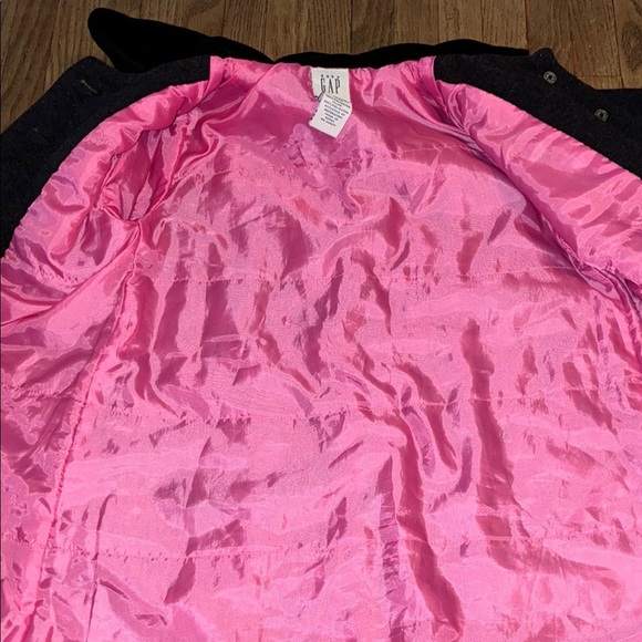 GAP Black and Pink Tailored Pea Coat Mid-Length - Picture 7 of 9